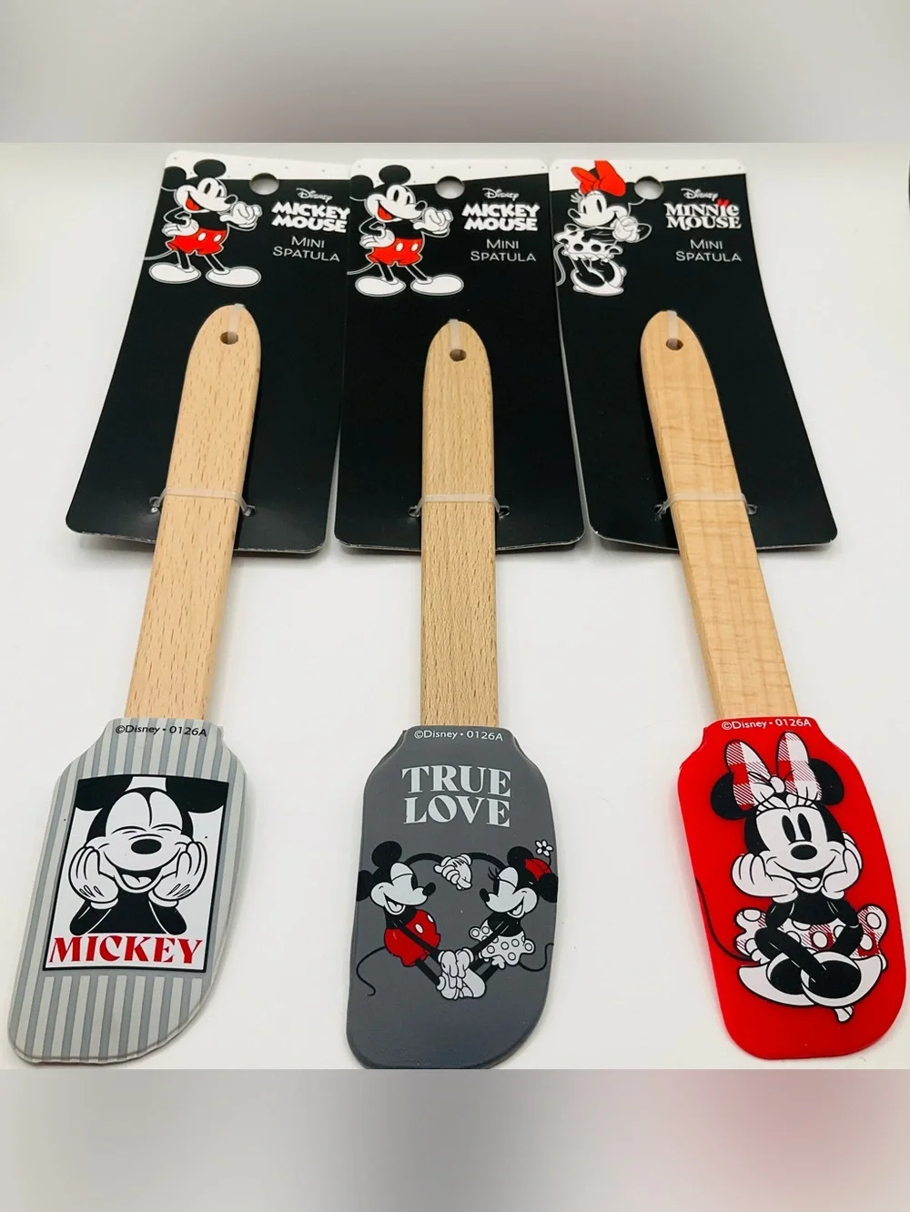 NEW Disney 3pc Mickey & Minnie Mouse Mini Silicon Spatula Set Kitchen Gadgets